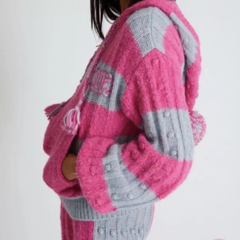 LoveShackFancy Pink and Gray Cardigan Sweater - Picture 8 of 14